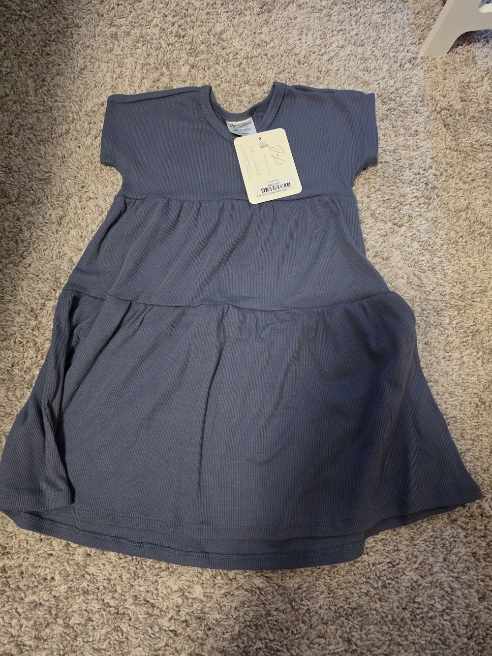 Jax And Lennon Kids Short Sleeve Tiered Dress - Navy 12 To 18 Months Nwt